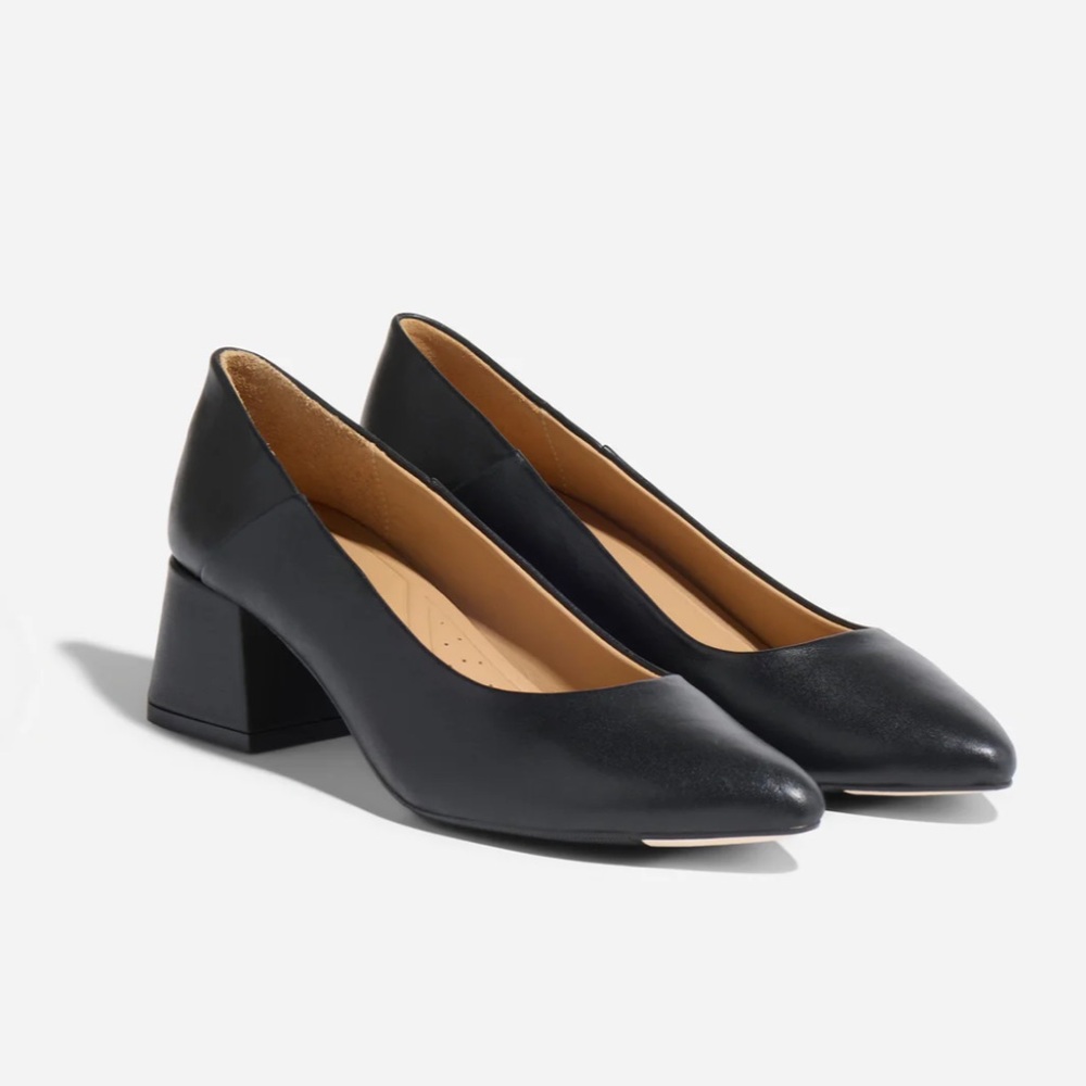 Nisolo Fiorela Mid Heel in Black Leather